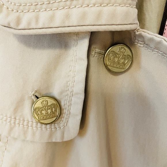 JUICY Couture Tan Trench Cotton Y2K Double Breasted Neutral Trench Coat SZ S - Picture 4 of 12